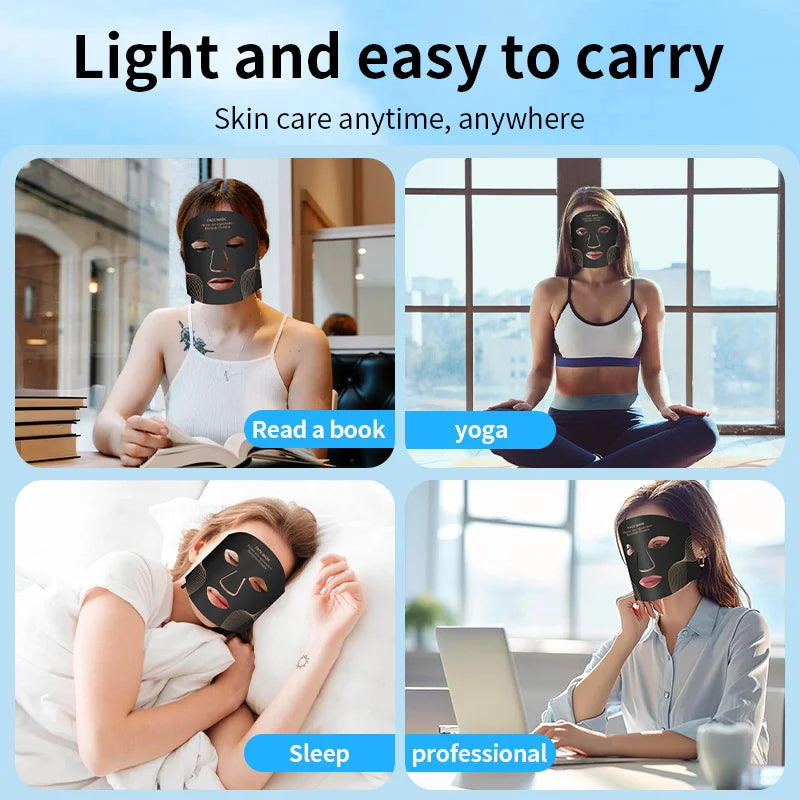 7-color LED light therapy mask for facial skincare routine