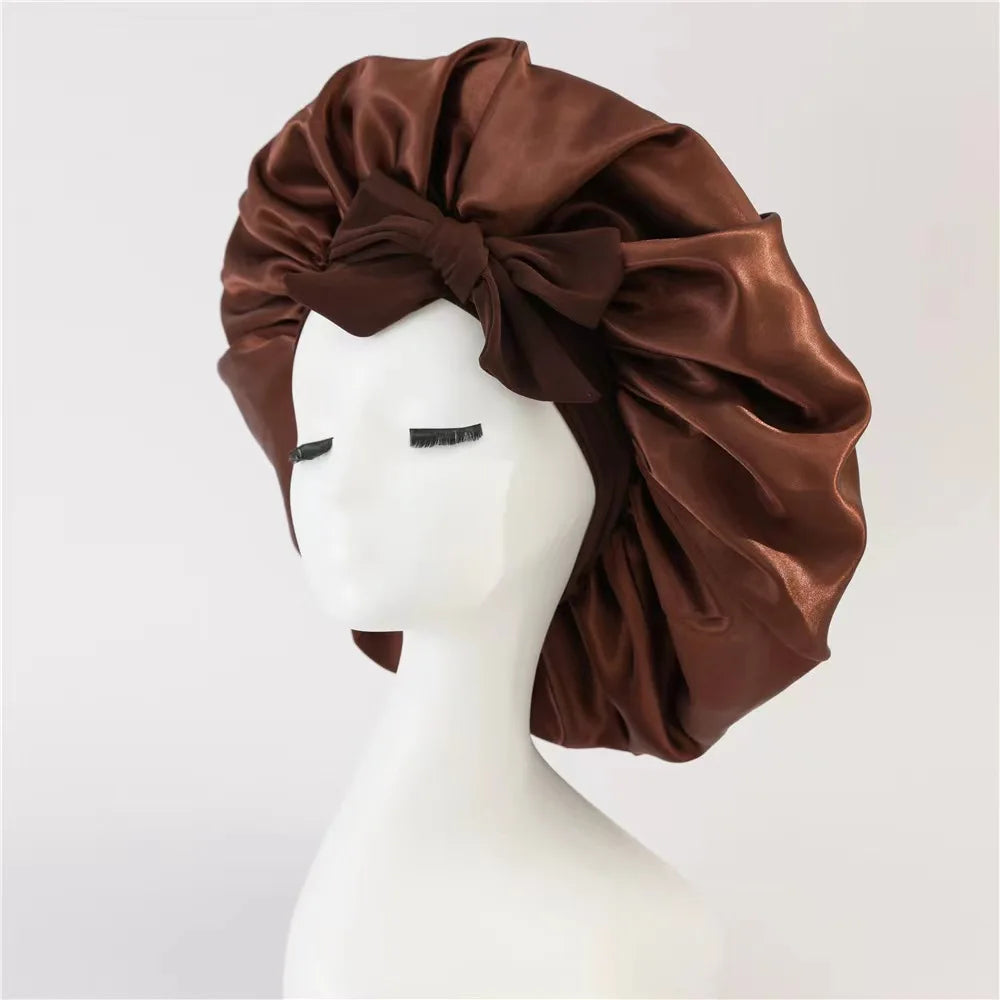 Long Satin Hair Bonnet for Braids, Curls & Long Hair