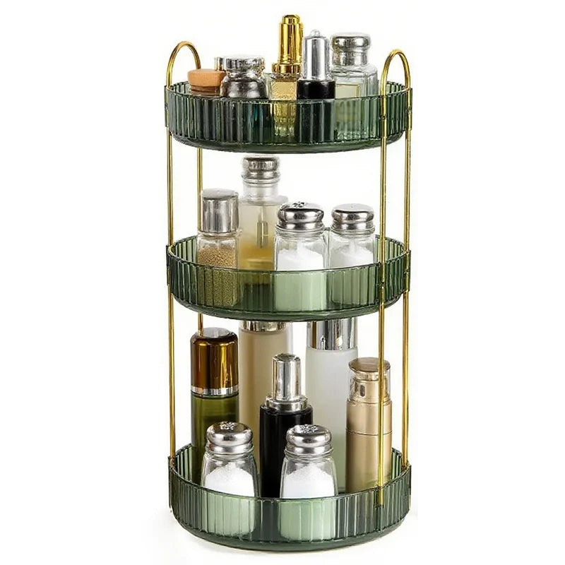 360° Rotating Skincare & Makeup Organizer – Large Capacity