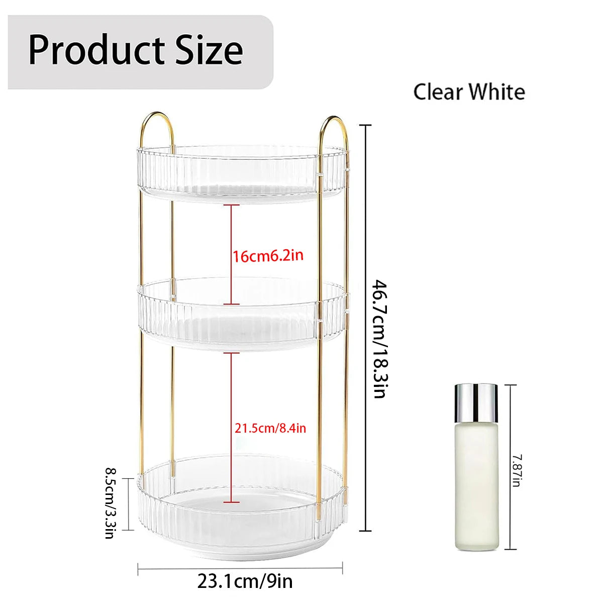 360° Rotating Makeup Organizer for Vanity & Skincare Storage