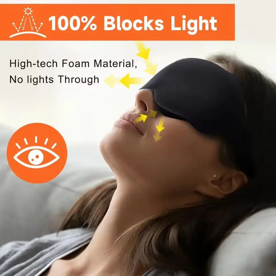 Comfortable molded eye cup sleeping mask