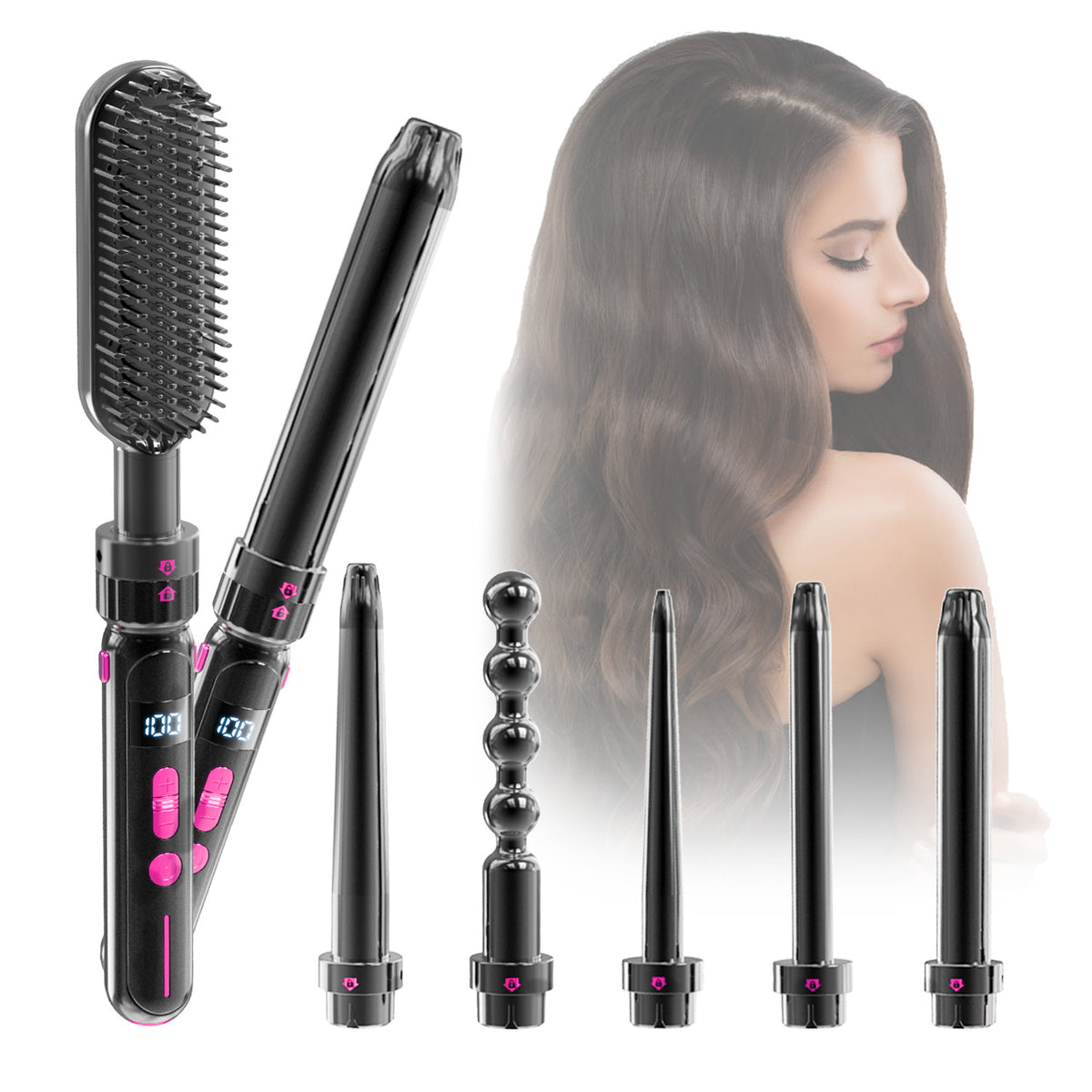 Fast-heating ceramic curling wand for everyday hair styling