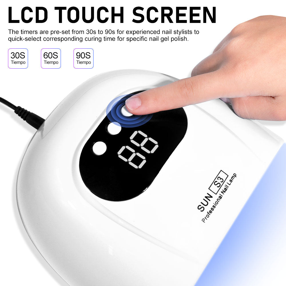 Gel nail curing lamp with LCD display and timer