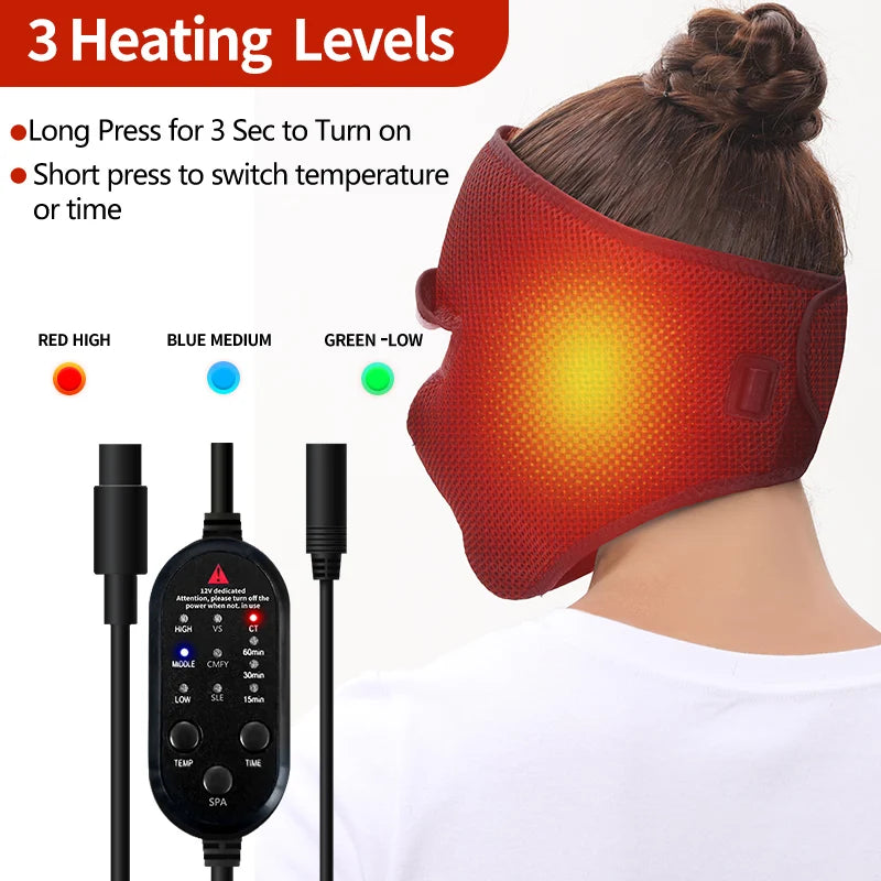 Wearable heated eye mask for relaxing self care