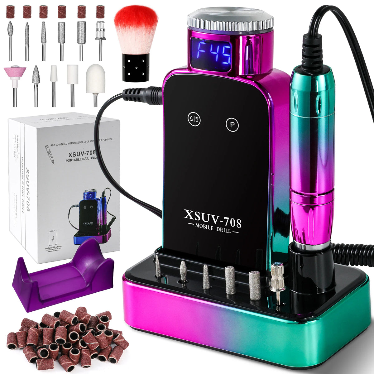 Professional 40000 RPM rechargeable electric nail drill