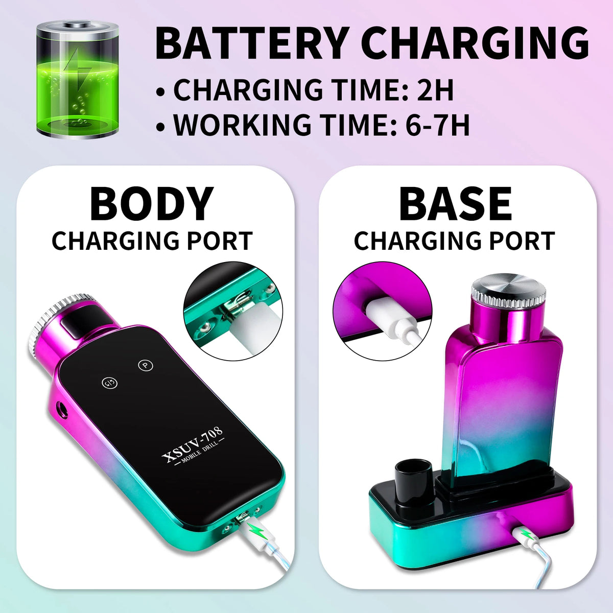 Portable electric nail e-file machine for manicure
