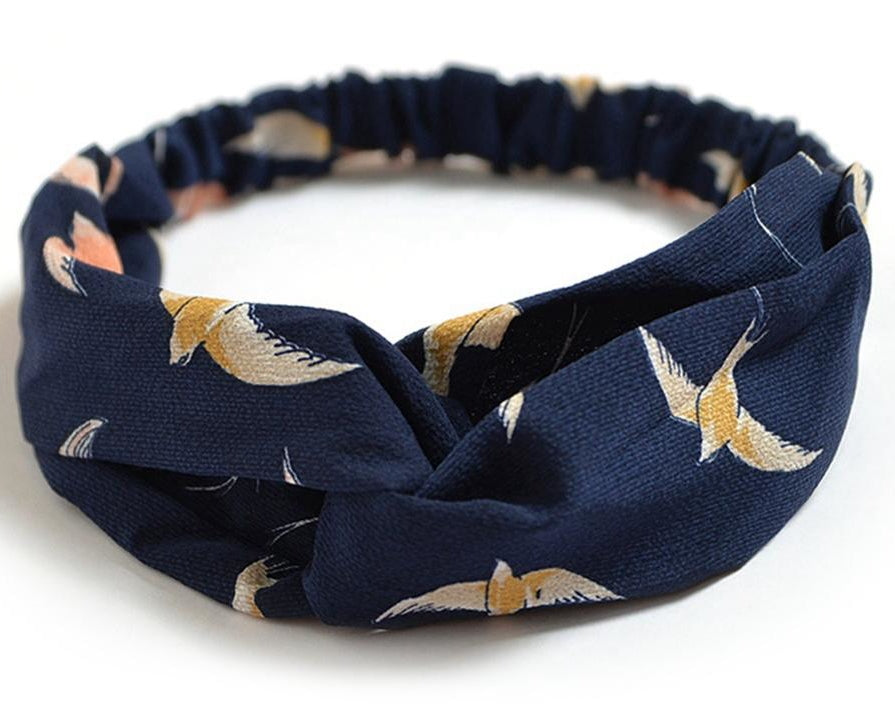 Retro floral headband for women with comfortable elastic fit