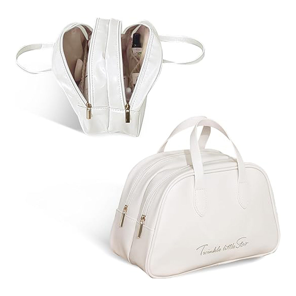 Multi-compartment travel makeup and toiletry organizer