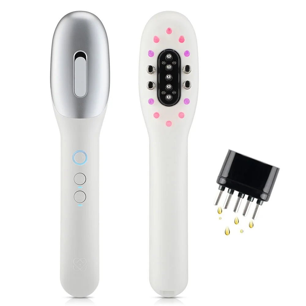 3-in-1 electric scalp massager and hair oil applicator brush