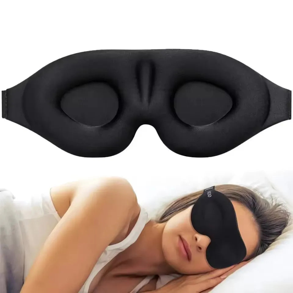 3D contoured sleep mask designed to block unwanted light