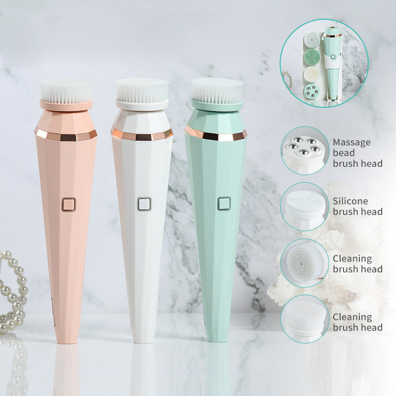 4-in-1 electric facial cleansing brush for daily skincare