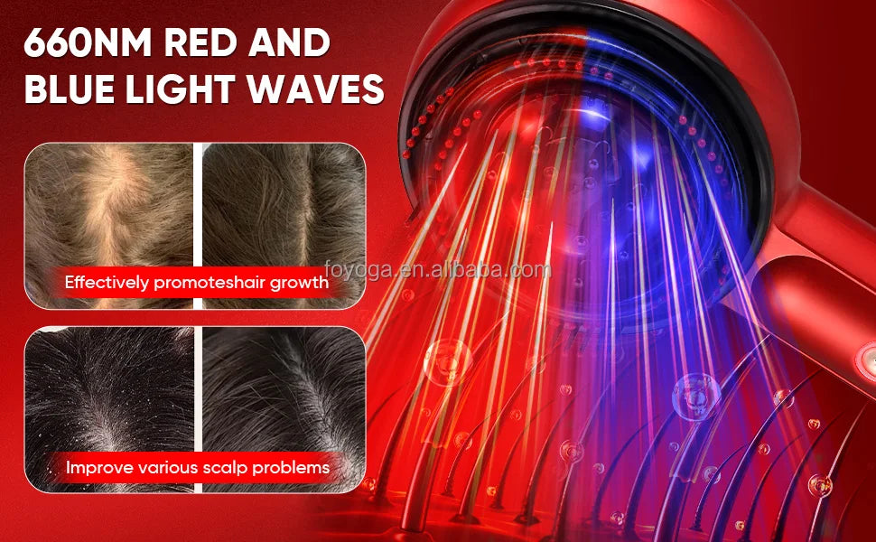 3-in-1 Scalp Massager with Red Light, Heat & Vibration Therapy