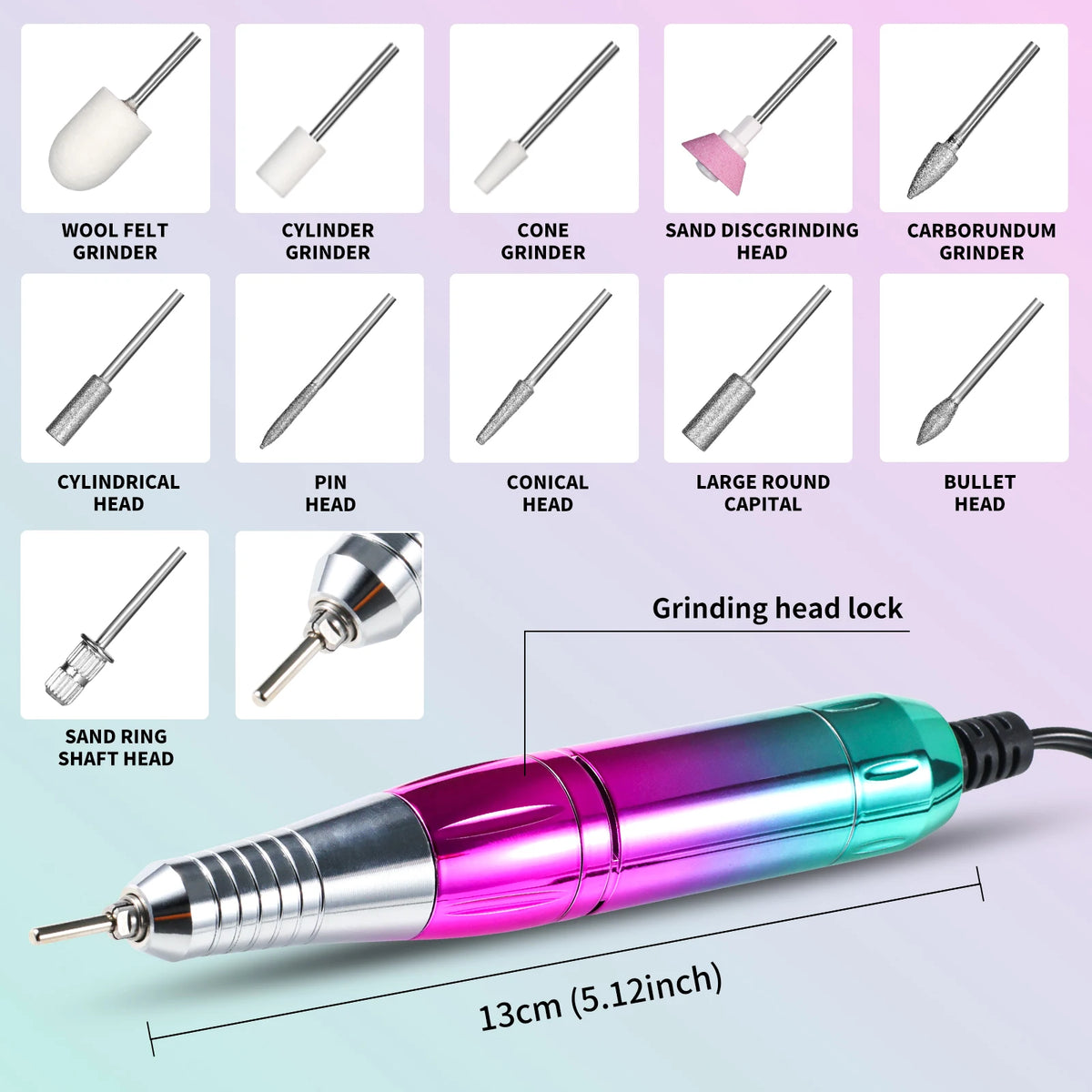 Professional 40,000 RPM Rechargeable Electric Nail Drill Kit