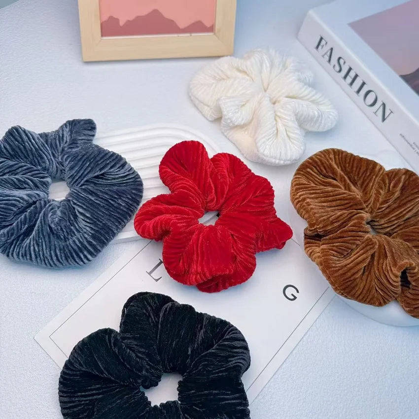 Oversized Fabric Scrunchie Hair Tie Set – Stylish Hair Accessories