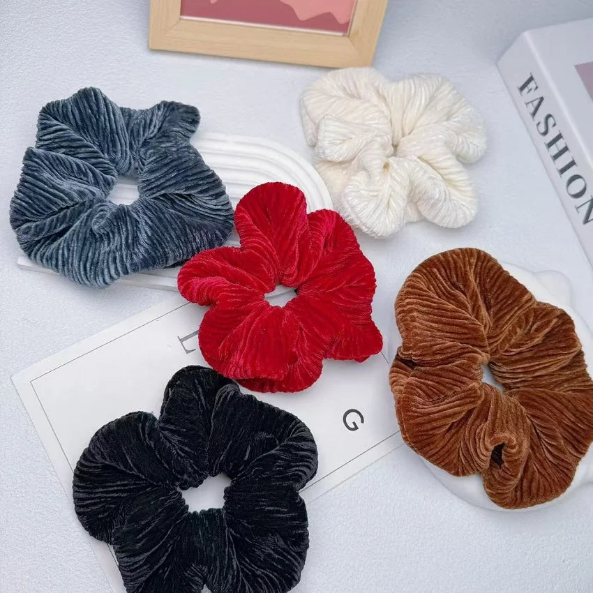 Oversized Fabric Scrunchie Hair Tie Set – Stylish Hair Accessories
