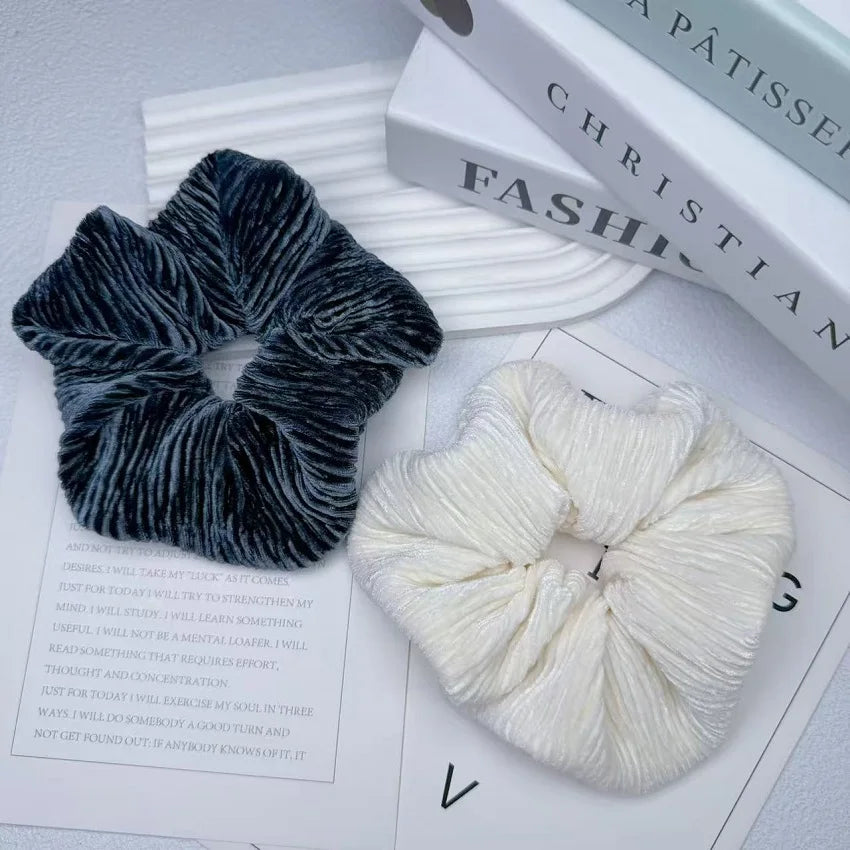 Oversized Fabric Scrunchie Hair Tie Set – Stylish Hair Accessories