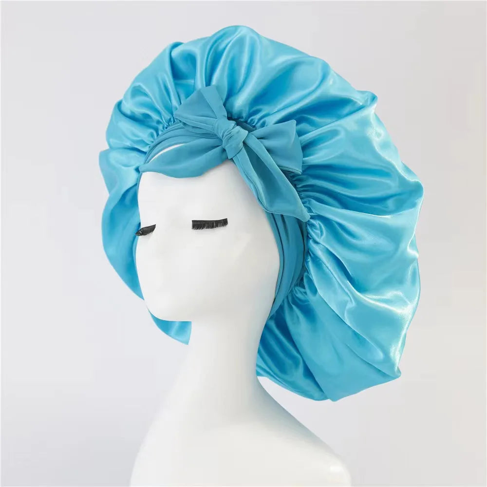 Long Satin Hair Bonnet for Braids, Curls & Long Hair