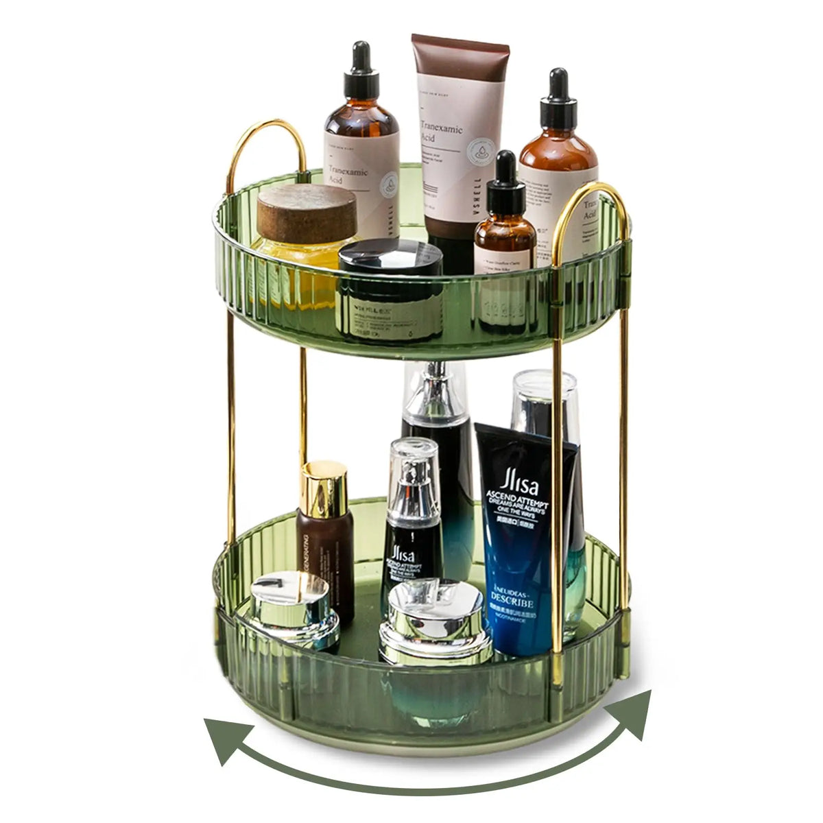 360° Rotating Skincare & Makeup Organizer – Large Capacity