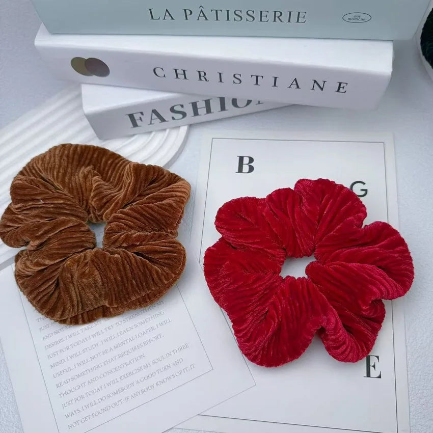 Oversized Fabric Scrunchie Hair Tie Set – Stylish Hair Accessories
