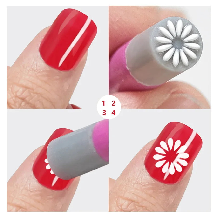 4/6Pcs Nail Art Stamp Pen Set – DIY Floral & Butterfly Designs