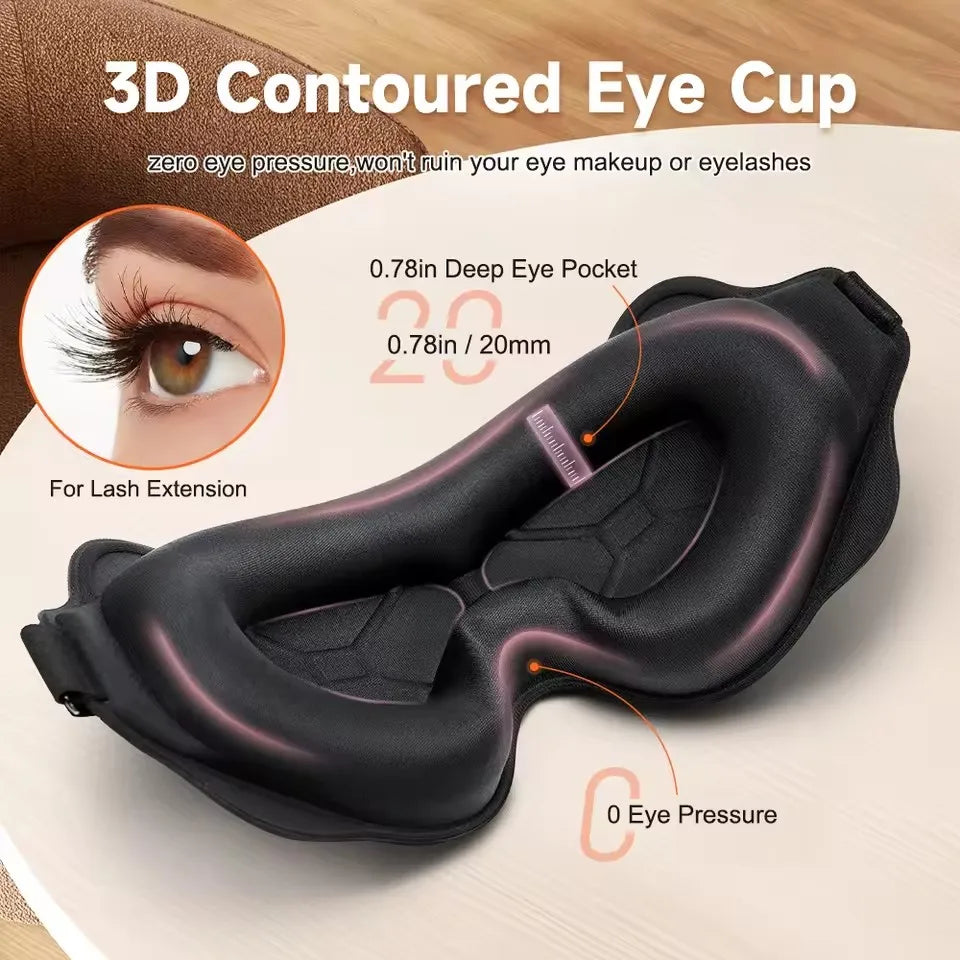 3D Contoured Sleep Mask for Women & Men – Light Blocking
