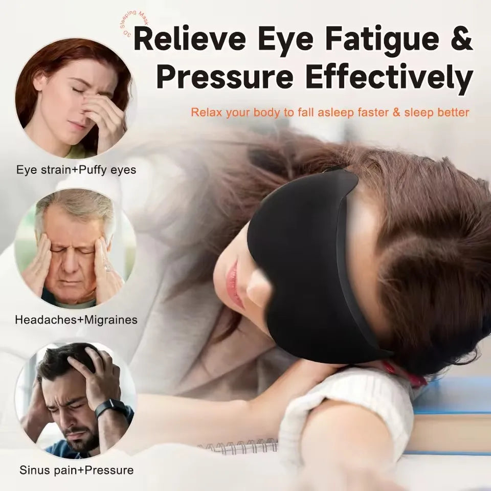 3D Contoured Sleep Mask for Women & Men – Light Blocking