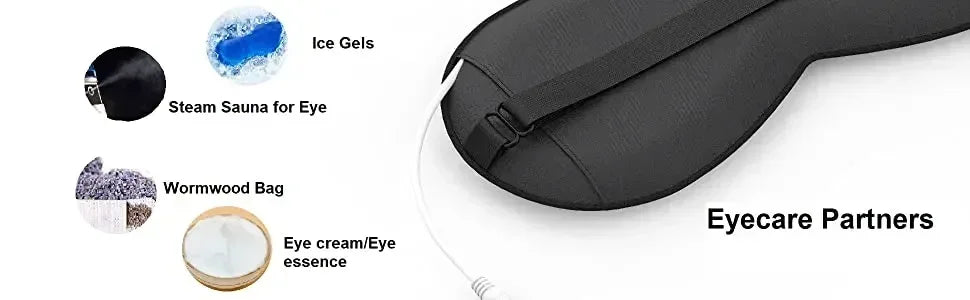 USB Heated Silk Eye Mask with Timer for Relaxing Eye Care