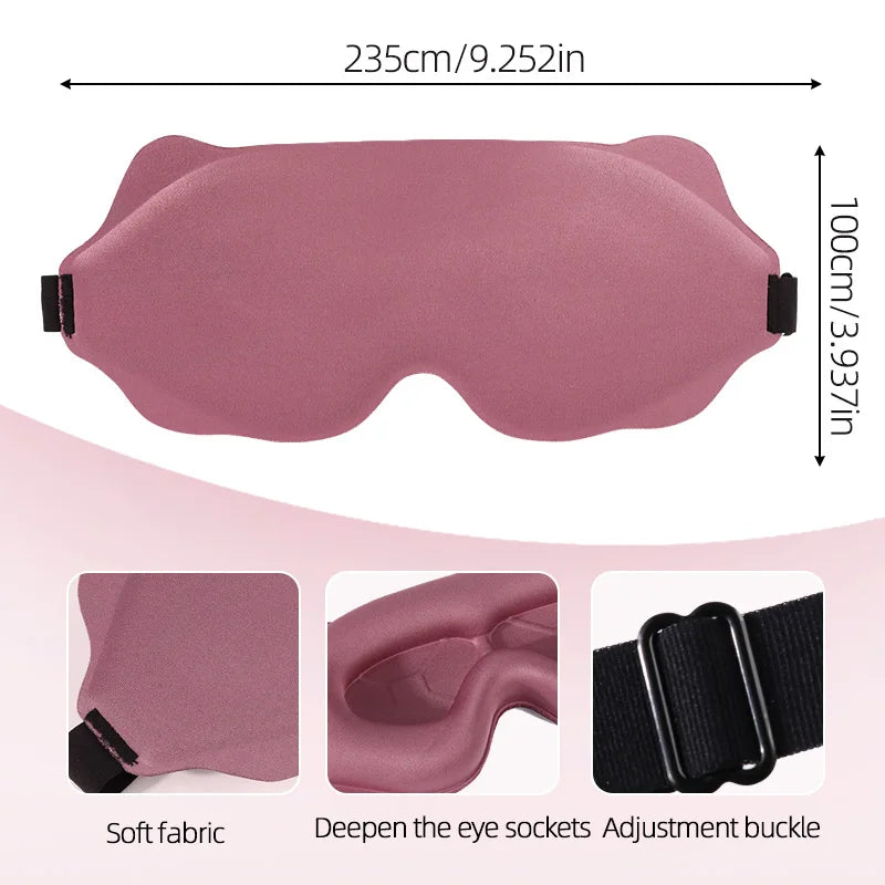 3D Contoured Sleep Mask for Women & Men – Light Blocking