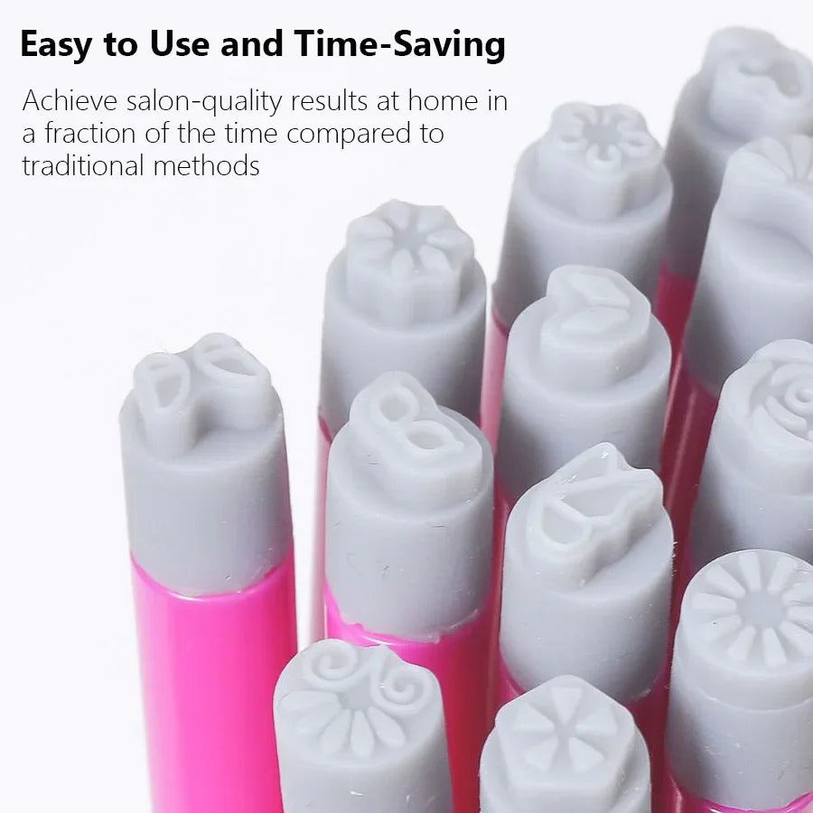 4/6Pcs Nail Art Stamp Pen Set – DIY Floral & Butterfly Designs