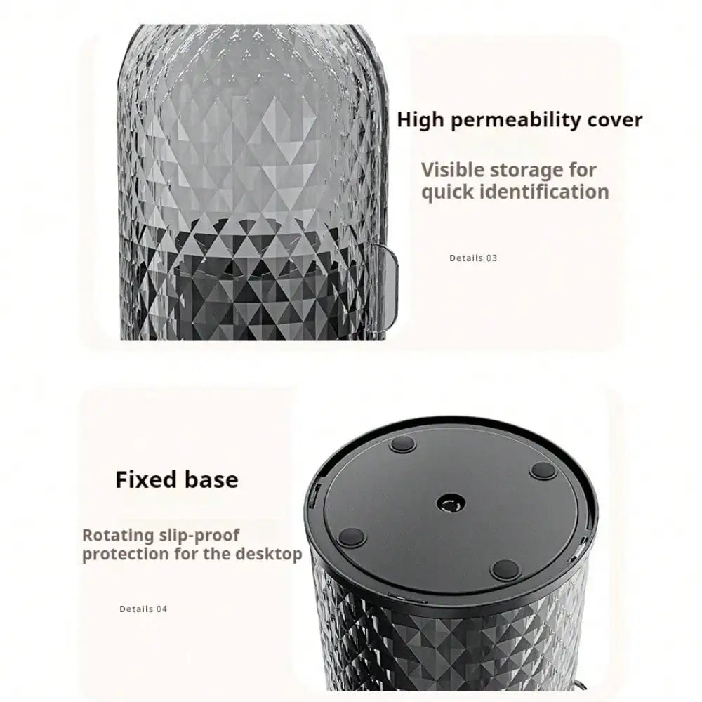 360° Rotating Makeup & Skincare Organizer with Dustproof Lid
