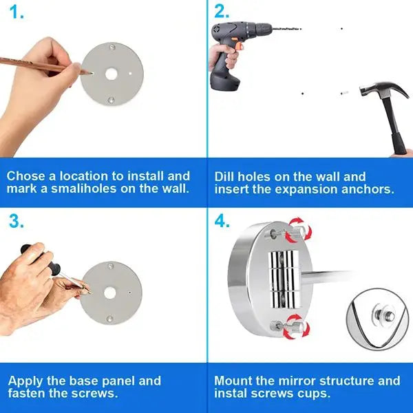 LED Wall-Mounted Vanity Mirror with 3X Magnification