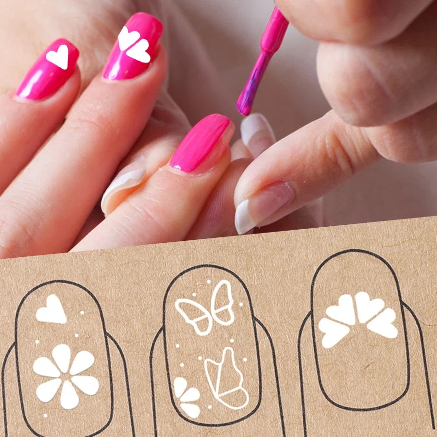 4/6Pcs Nail Art Stamp Pen Set – DIY Floral & Butterfly Designs