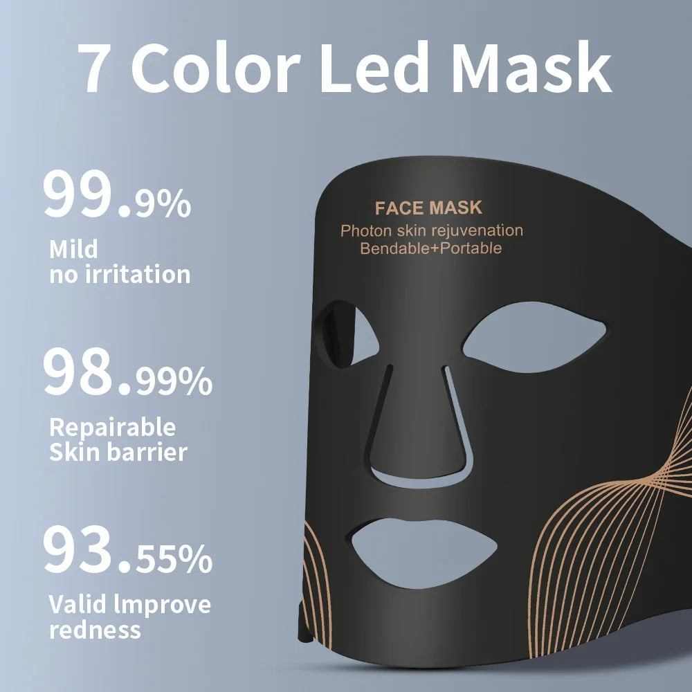 7-Color LED Red Light Therapy Face Mask for Skin Rejuvenation