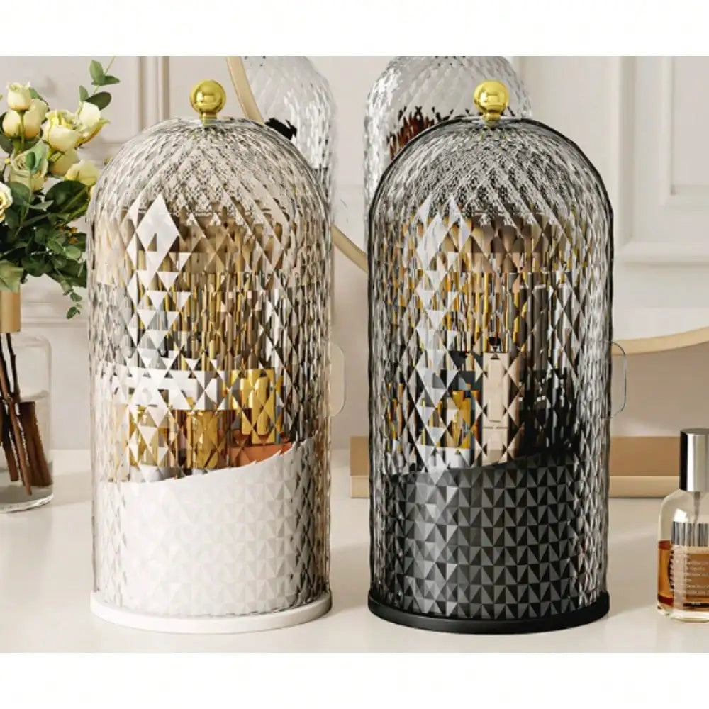 Clear dustproof makeup organizer for vanity countertop storage