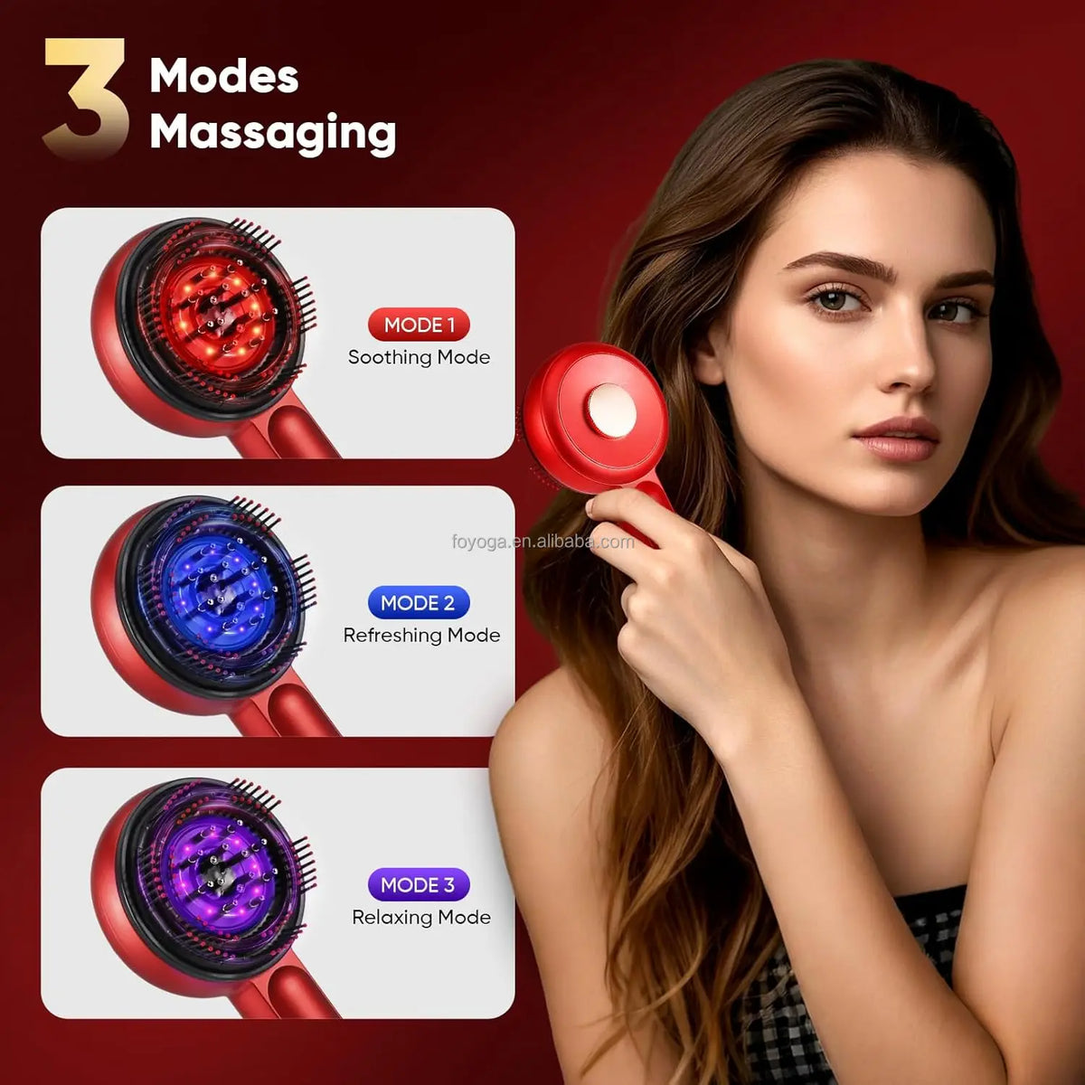 Cordless scalp massager with vibration and heat therapy