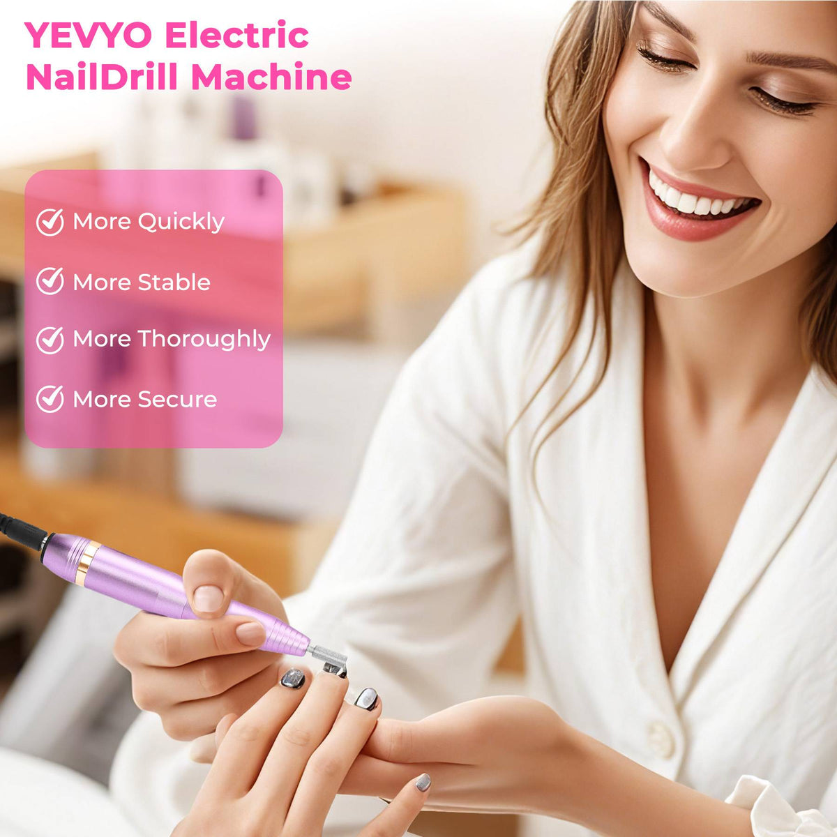 Electric nail drill machine with multiple manicure drill bits
