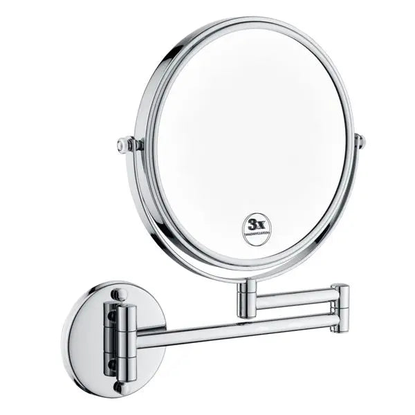 LED wall-mounted vanity mirror with 3X magnification