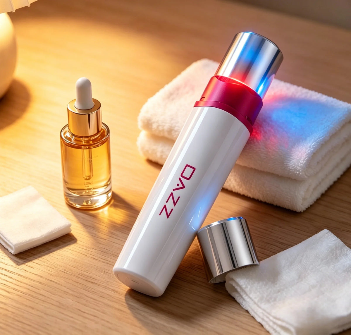 Rechargeable eye massager wand for soothing facial and eye care