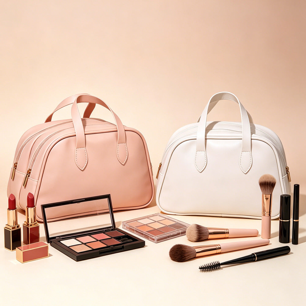 Waterproof travel makeup bag set for women